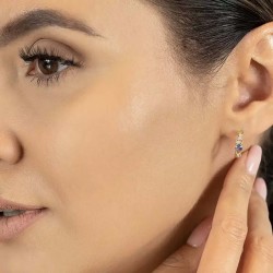 Kolczyki z tanzanitami i diamentami - zdjęcie: 3