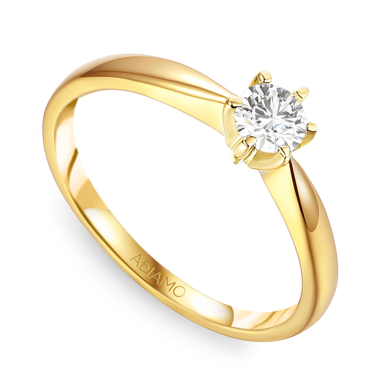 Pierścionek z diamentem, żółte złoto pr.585 R34130 0,28ct: 12