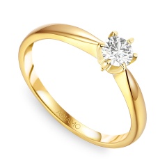 Pierścionek z diamentem, żółte złoto pr.585 (R34130 0,28ct)