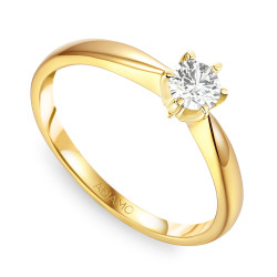 Pierścionek z diamentem, żółte złoto pr.585 R34130 0,28ct: 8 - zdjęcie: 2