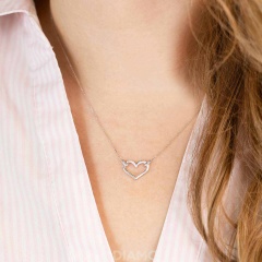 Naszyjnik serce z diamentami (N05641 W C 375)