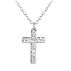Naszyjnik krzyżyk z diamentami (N08275 W C 375)