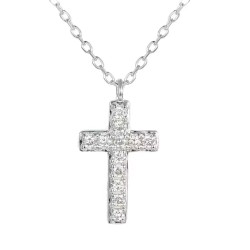 Naszyjnik krzyżyk z diamentami (N08275 W C 375) - zdjęcie: 2