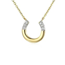 Naszyjnik podkowa z diamentami (N07101 Y C 375) - zdjęcie: 2