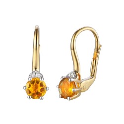 Kolczyki z cytrynami i diamentami (E73493 Y P CT) - zdjęcie: 2