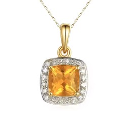 Zawieszka z cytrynem i diamentami (P62906 Y M CT) - zdjęcie: 2