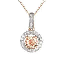 Zawieszka z morganitem i diamentami - zdjęcie: 2