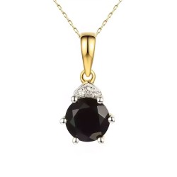 Zawieszka z czarnym agatem i diamentami (P73493 Y BAG) - zdjęcie: 2