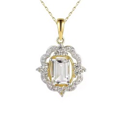 Zawieszka z białymi topazami diamentami (P71858 Y WT) - zdjęcie: 2