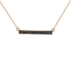 Naszyjnik z czarnymi diamentami (N04399 R C BD) - zdjęcie: 2