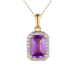 Zawieszka z ametystem i diamentami (P62904 Y M AM) - zdjęcie: 2