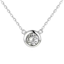 Naszyjnik z diamentem (N04123 W C 0,15ct) - zdjęcie: 2