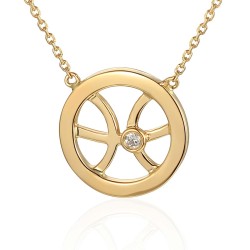 Naszyjnik z diamentem (N07658 Y C) - zdjęcie: 2