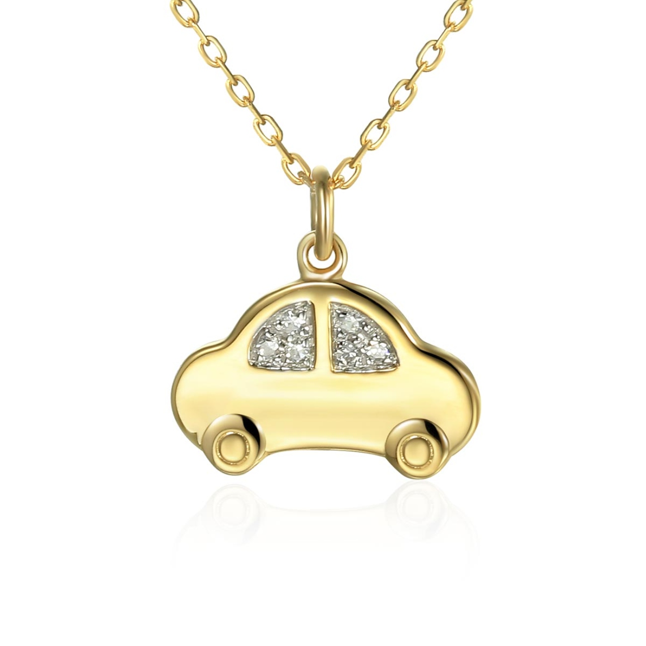 Naszyjnik samochodzik z diamentami (N09555 Y S)
