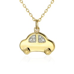 Naszyjnik samochodzik z diamentami (N09555 Y S) - zdjęcie: 2
