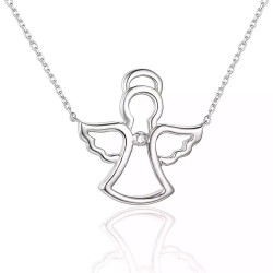 Naszyjnik aniołek z diamentem (N06628 W C) - zdjęcie: 2