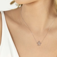 Naszyjnik aniołek z diamentem (N06628 W C)