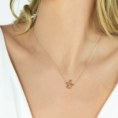 Naszyjnik aniołek z diamentem (N06628 Y C)