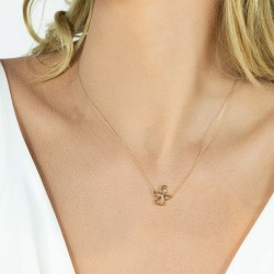 Naszyjnik aniołek z diamentem (N06628 Y C) - zdjęcie: 3