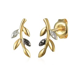 Kolczyki z czarnymi diamentami (E71404 Y BD) - zdjęcie: 2