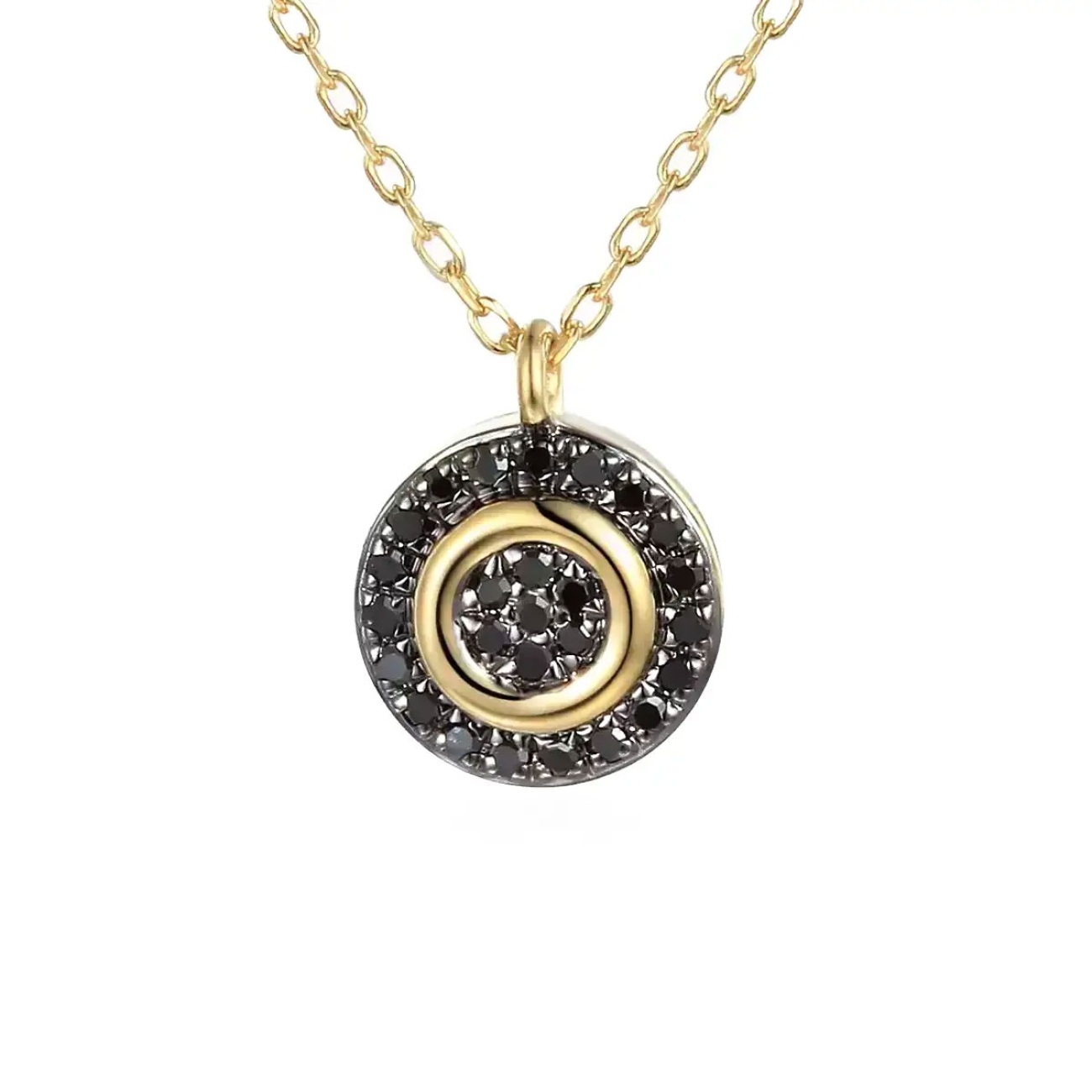 Naszyjnik z czarnymi diamentami (N08916 Y+BD 375)