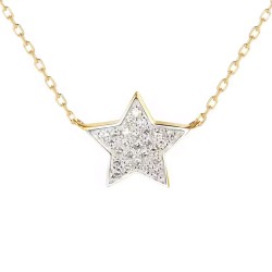 Naszyjnik gwiazdka z diamentami (N05788 Y) - zdjęcie: 2