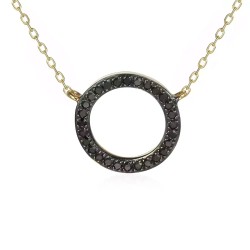 Naszyjnik z czarnymi diamentami (N04969 Y C BD) - zdjęcie: 2