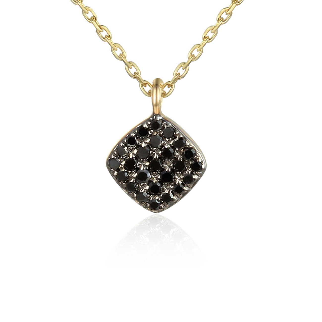 Naszyjnik z czarnymi diamentami (N08276 Y C BD D)