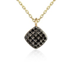 Naszyjnik z czarnymi diamentami (N08276 Y C BD D) - zdjęcie: 2