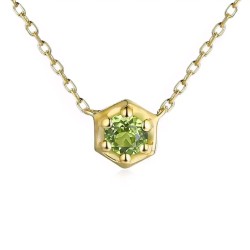 Naszyjnik heksagon z perydotem (N09801 Y C PT) - zdjęcie: 2