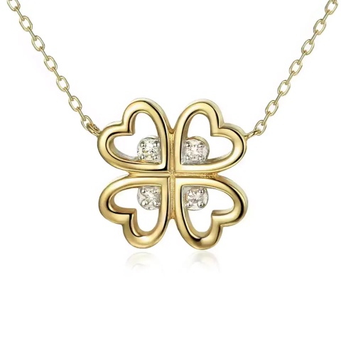 Naszyjnik koniczyna z diamentami (N06640 Y)