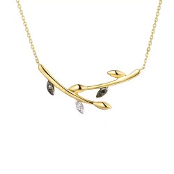 Naszyjnik z czarnymi diamentami (N07131 Y C BD) - zdjęcie: 2