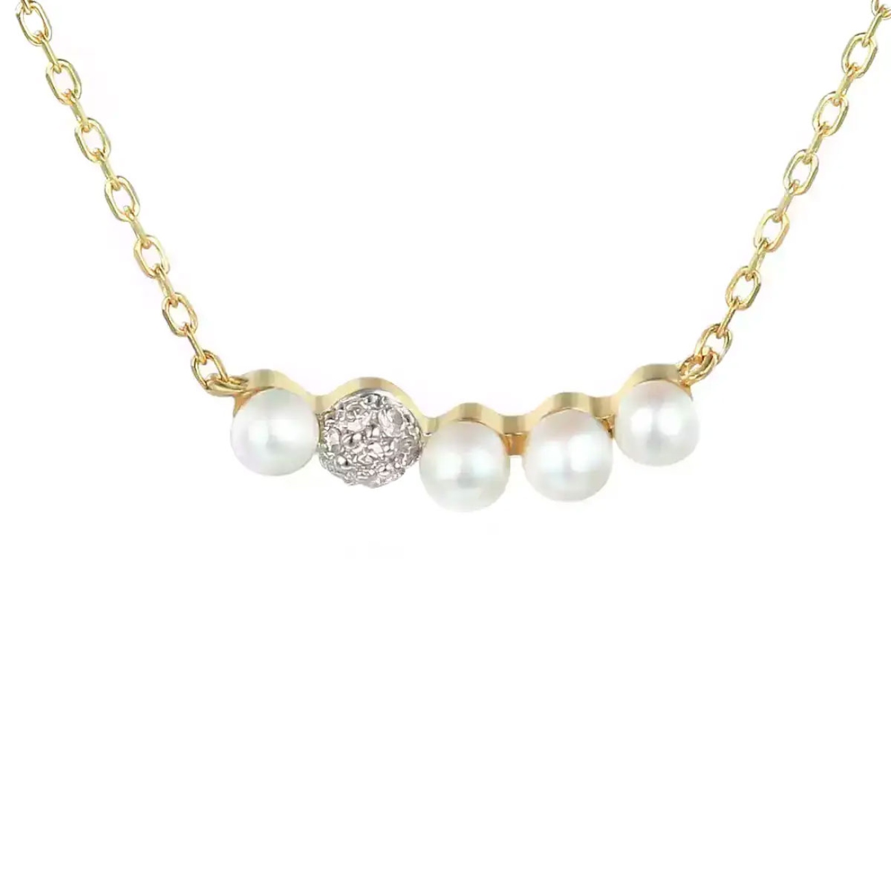 Naszyjnik z perłami i diamentami (N08919 Y)