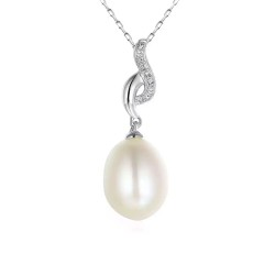 Zawieszka z perłą i diamentami (P55719 W) - zdjęcie: 2