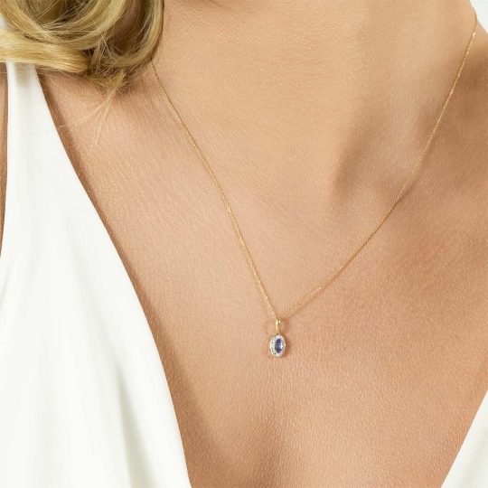 Zawieszka z tanzanitem i diamentami (P60389 Y T)