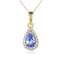 Zawieszka z tanzanitem i diamentami (P69348 Y T)