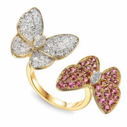 Pierścionek z różowymi turmalinami i diamentami (R77106 Y PTR): 7 - zdjęcie: 2