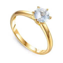 Pierścionek z białym szafirem, żółte złoto (R58829 Y SA 0,54ct): 7 - zdjęcie: 2