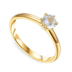 Pierścionek z białym szafirem, żółte złoto (R58829 Y SA 0,28ct): 7 - zdjęcie: 2