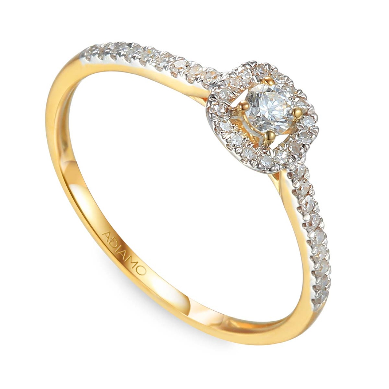 Pierścionek halo z diamentami (R46938 Y): 7