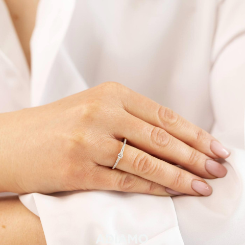 Pierścionek z diamentami, dwukolorowe złoto (R44680 YW 0,08ct)