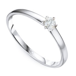 Pierścionek z diamentem, białe złoto (R62416 W 0,10ct): 7 - zdjęcie: 2