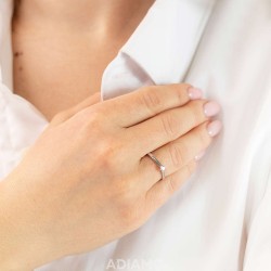 Pierścionek z diamentem, białe złoto (R62416 W 0,10ct): 7 - zdjęcie: 3