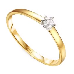 Pierścionek z diamentem, dwukolorowe złoto (R62416 YW 0,10ct): 7 - zdjęcie: 2