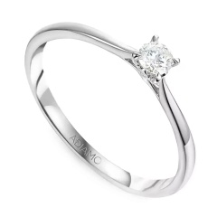 Pierścionek z diamentem, białe złoto (R65478 W)