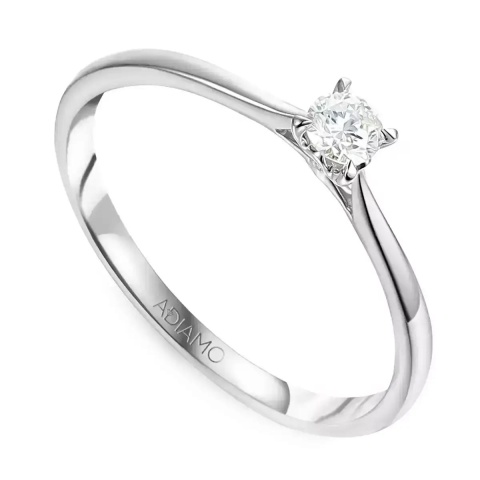 Pierścionek z diamentem, białe złoto (R65478 W)