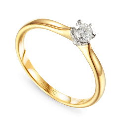 Pierścionek z diamentem, dwukolorowe złoto (R65754 YW 0,18ct): 8 - zdjęcie: 2
