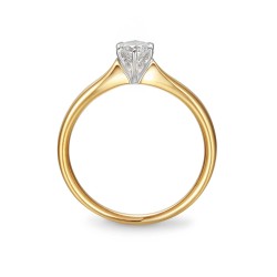 Pierścionek z diamentem, dwukolorowe złoto (R65754 YW 0,18ct): 8 - zdjęcie: 4