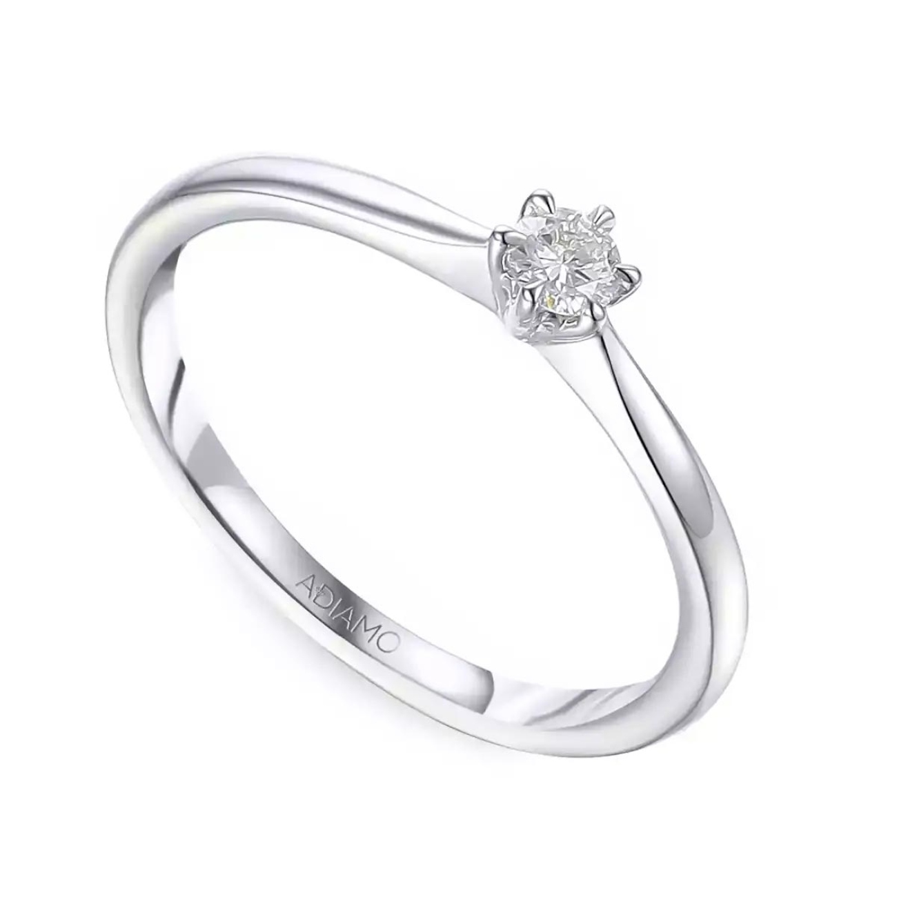 Pierścionek z diamentem, białe złoto pr.585: 8