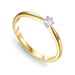 Pierścionek z diamentem, dwukolorowe złoto pr.585 R34130 0,10ct: 11 - zdjęcie: 2